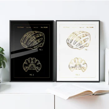 

Bicycle helmet Framed patent print, Real gold foil more best patent prints store, top more best patent posters, patent wall art