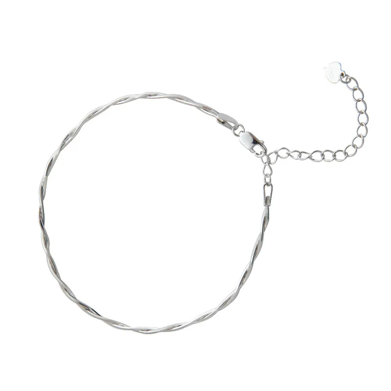 Настоящее 925 пробы, серебряный минималистичный браслет-цепочка в виде змеи для модных женщин, вечерние ювелирные изделия с геометрическим рисунком, классический подарок