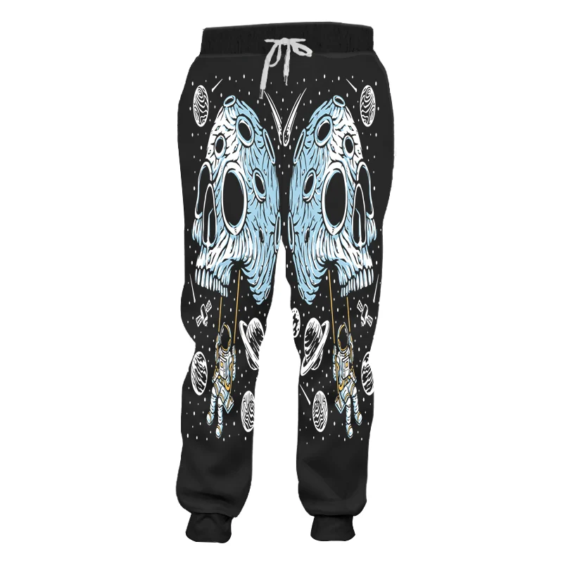 

IFPD Asian Size Fall 3D Sweatpants Men's Space Astronaut Skull Planet Moon 3D Printing Jogger Pants Plus Size Funny Trousers