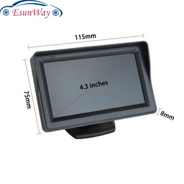 4,3 дюймов TFT lcd монитор автомобиля дисплей обратная парковочная камера для автомобиля Мониторы Заднего вида NTSC PAL