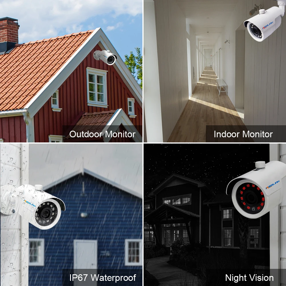 Irisolink 4CH Video Surveillance System 1080N DVR Security Camera System 4pcs 720P Nightvision IP67 Waterproof Cctv Cameras Kits