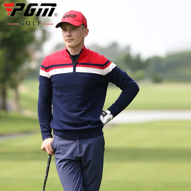 Maglione da Golf Pgm uomo autunno inverno abbigliamento da Golf camicie a  righe a maniche lunghe colletto con cerniera da uomo maglione caldo giacca  di moda|Golf Shirts| - AliExpress