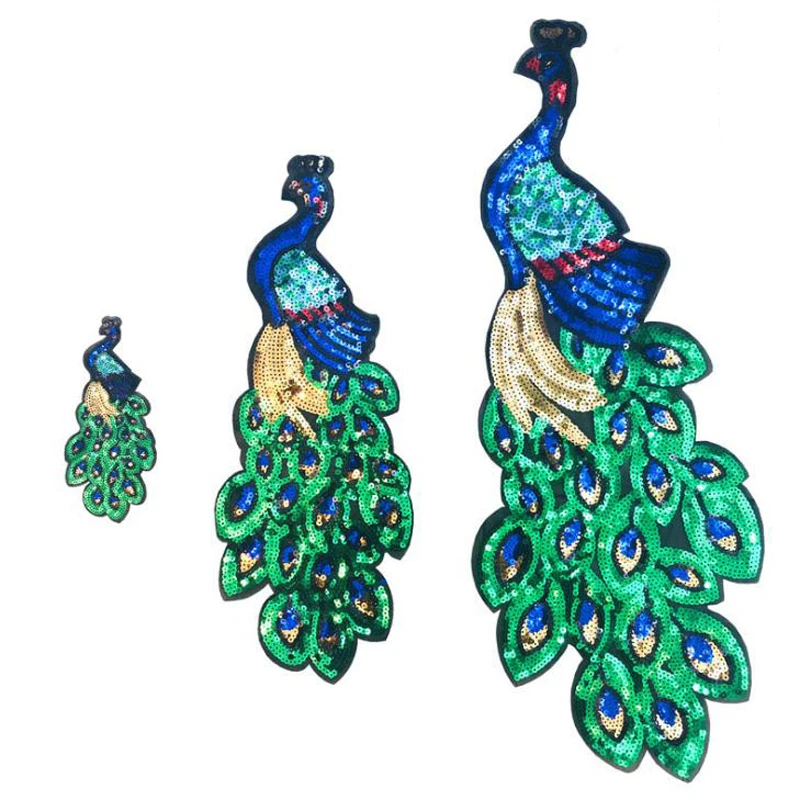 1 Pcs Animal Peacock Sequins Patches for Clothing Sewing Garment Applique Embroidery Diy Accessory Party Decorations | Дом и сад