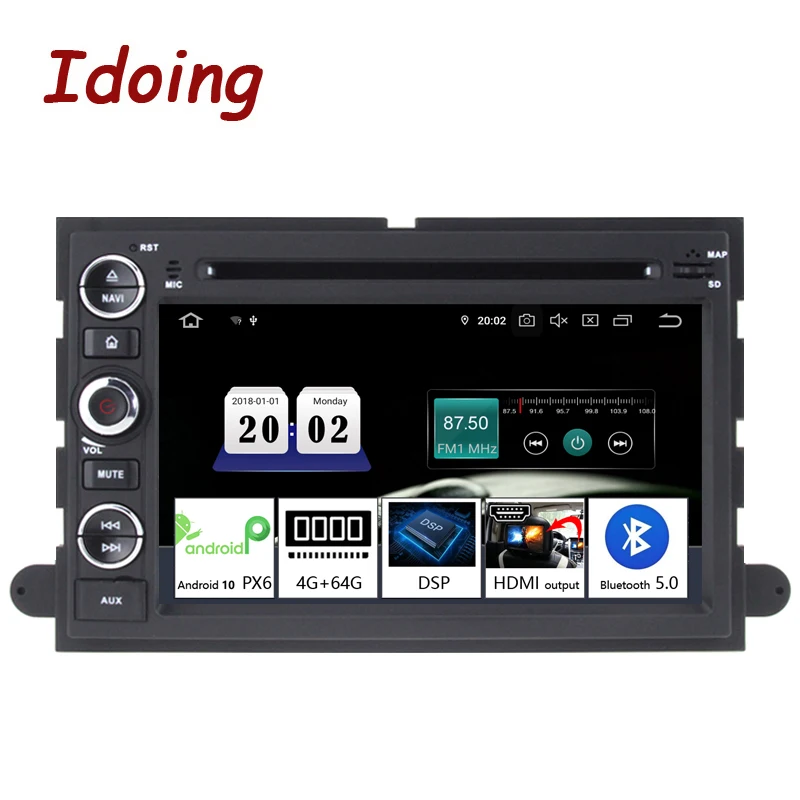 Idoing 7 &quot2Din Andriod 10 автомобильный Радио DVD мультимедийный плеер для Ford Fusion Explorer Edge 2004