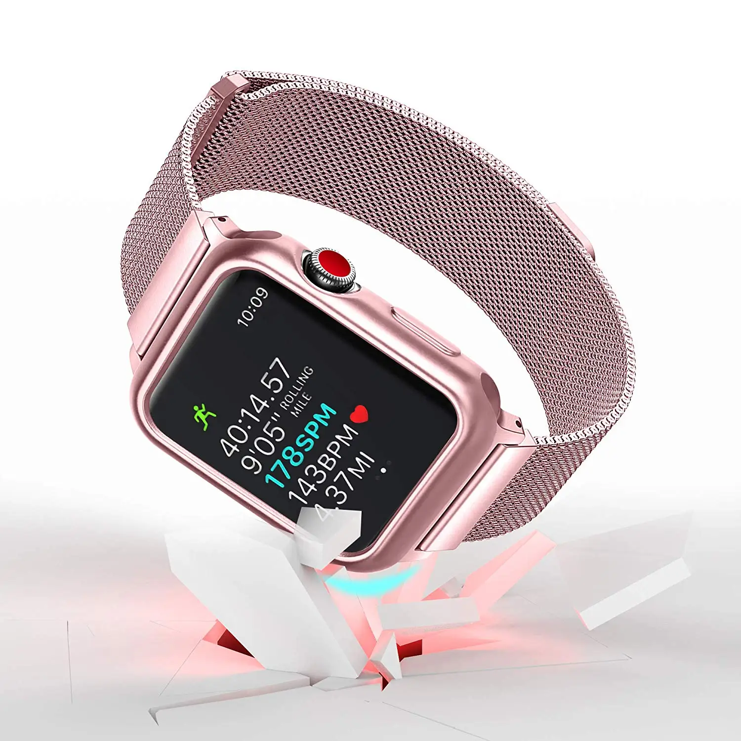 Миланская петля+ чехол для Apple Watch 38 мм 42 мм 40 мм 44 мм серия 4 5 браслет pulseira ремешок из нержавеющей стали для iwatch 3 2 1
