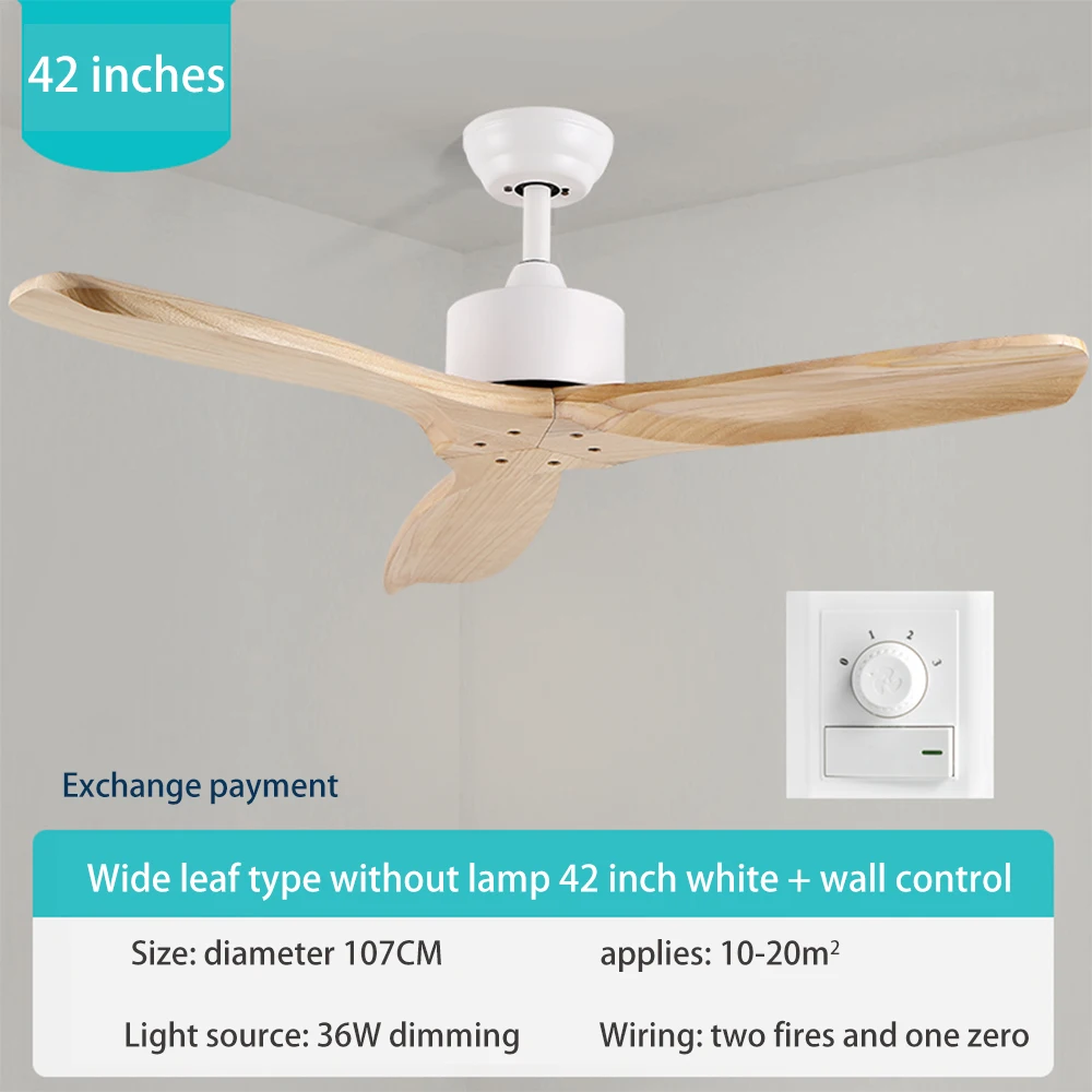 white-wall control Деревянный светодиодный потолочный вентилятор для гостиной 110 v-220 V потолочные вентиляторы с подсветкой 52 дюймовые лопатки Вентилятор охлаждения дистанционный вентилятор лампа - Цвет лезвия: white-wall control