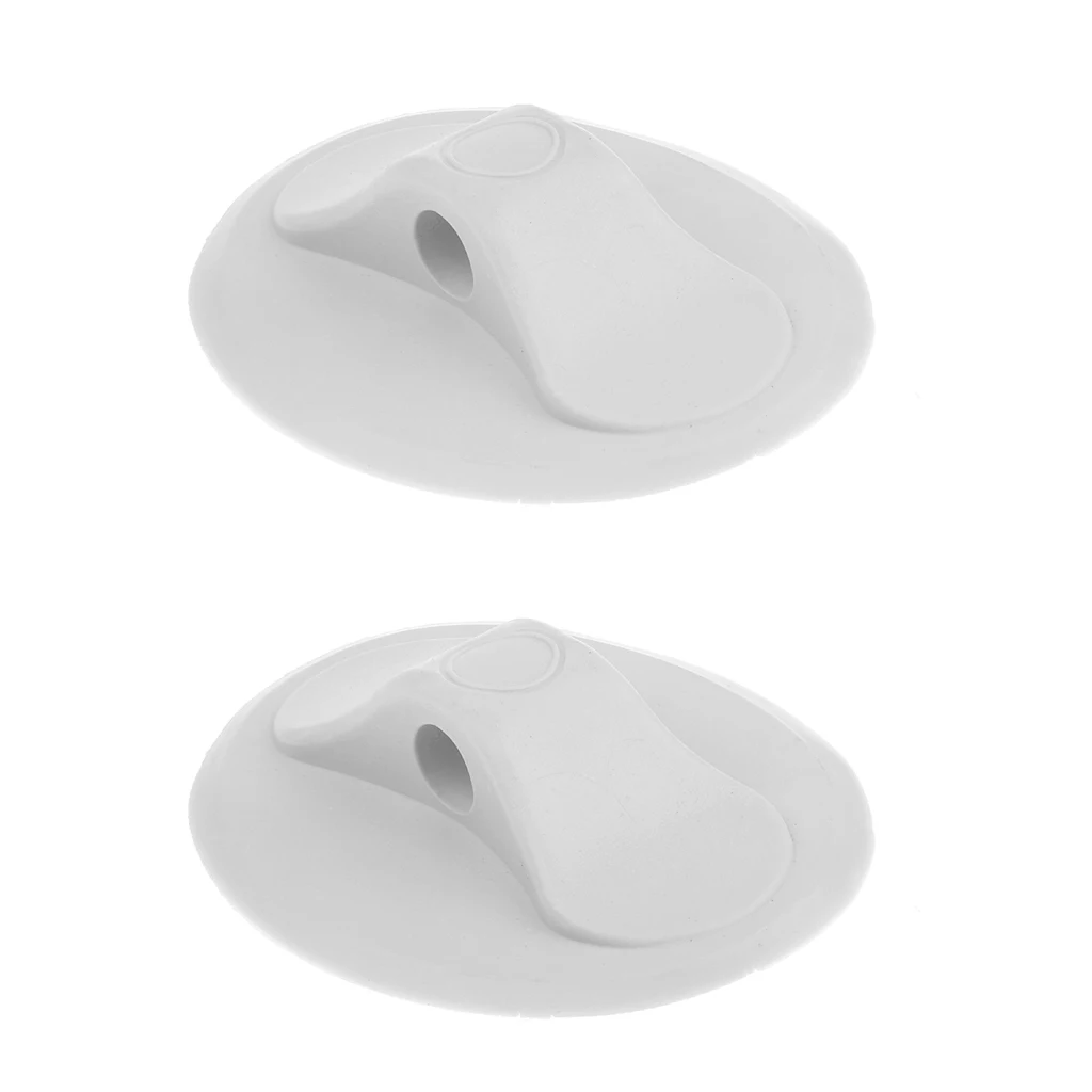 2 Pieces Single Hole Rubber Dinghy Boat Rope Buckle Deck Mount Holder Hook Accessories