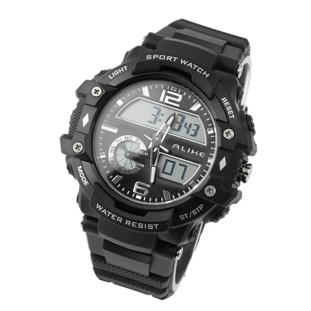 

AK15117 Men's LED Digital Quartz Analog Waterproof Outdoor Sport Wristwatch Rubber Strap Relogio Masculino Hot Selling