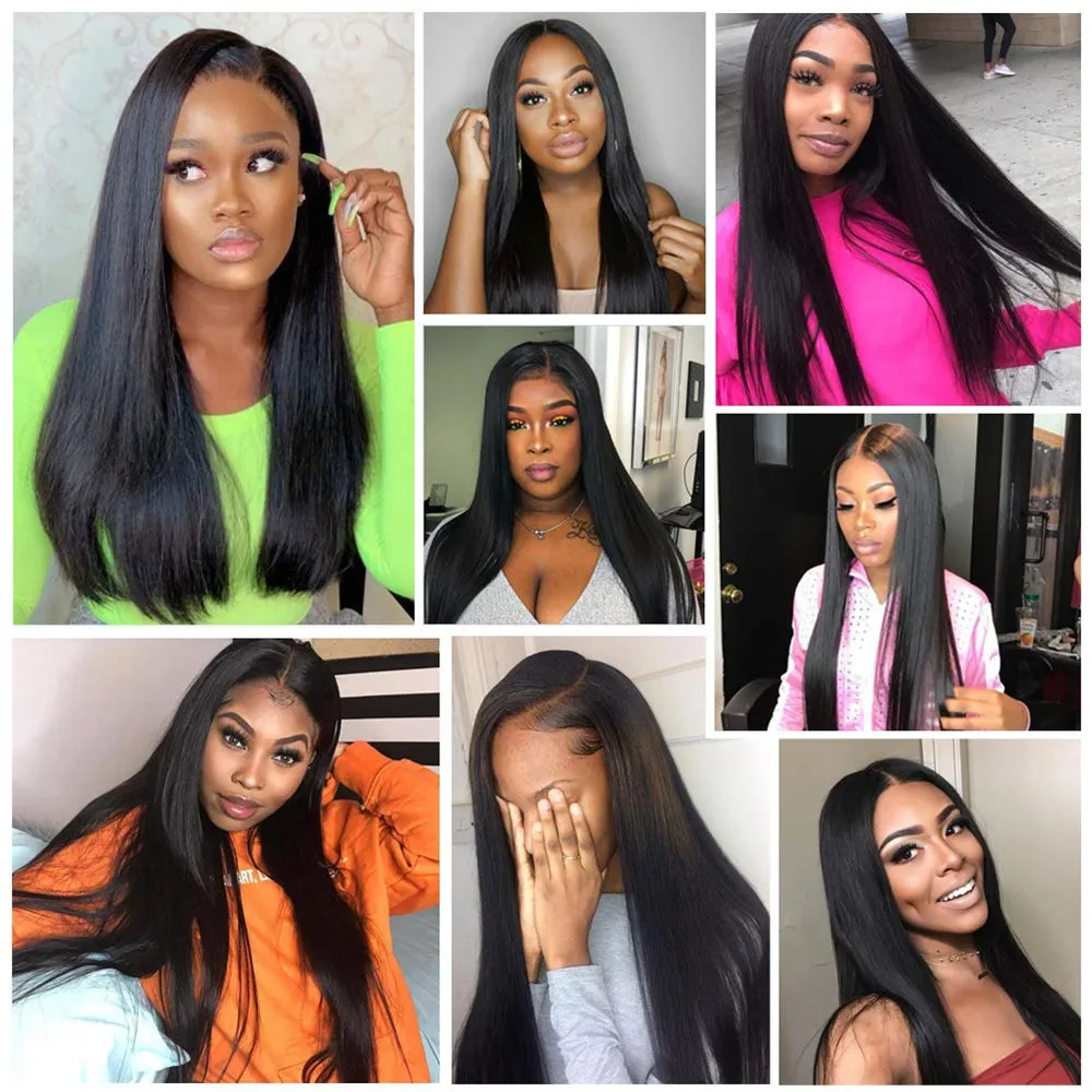 Synthetic Lace Wig Long Straight Wig With Baby Hair SOKU Heat Resistant Fiber Hair Natural Middle Part Wig For Black Women