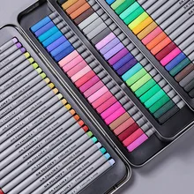 0,4 мм двойная головка крюк Ручка 24/48/72/металлическая упаковка очень тонкая цветная ручка