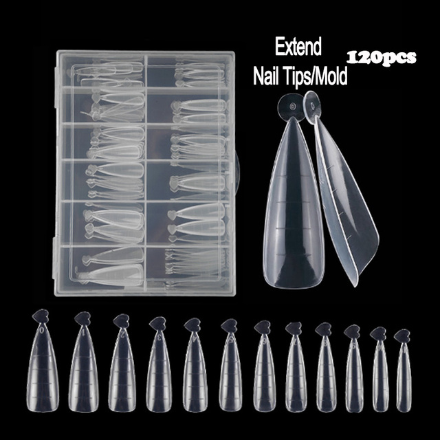 pcs Poly Gels Quick Building Mold Tips Nail Dual Forms Finger Extension Polygels Nail Art Building UV Gel Nail Tools