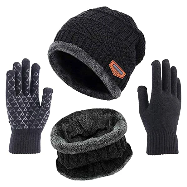 Chapeau écharpe gants ensemble unisexe hiver