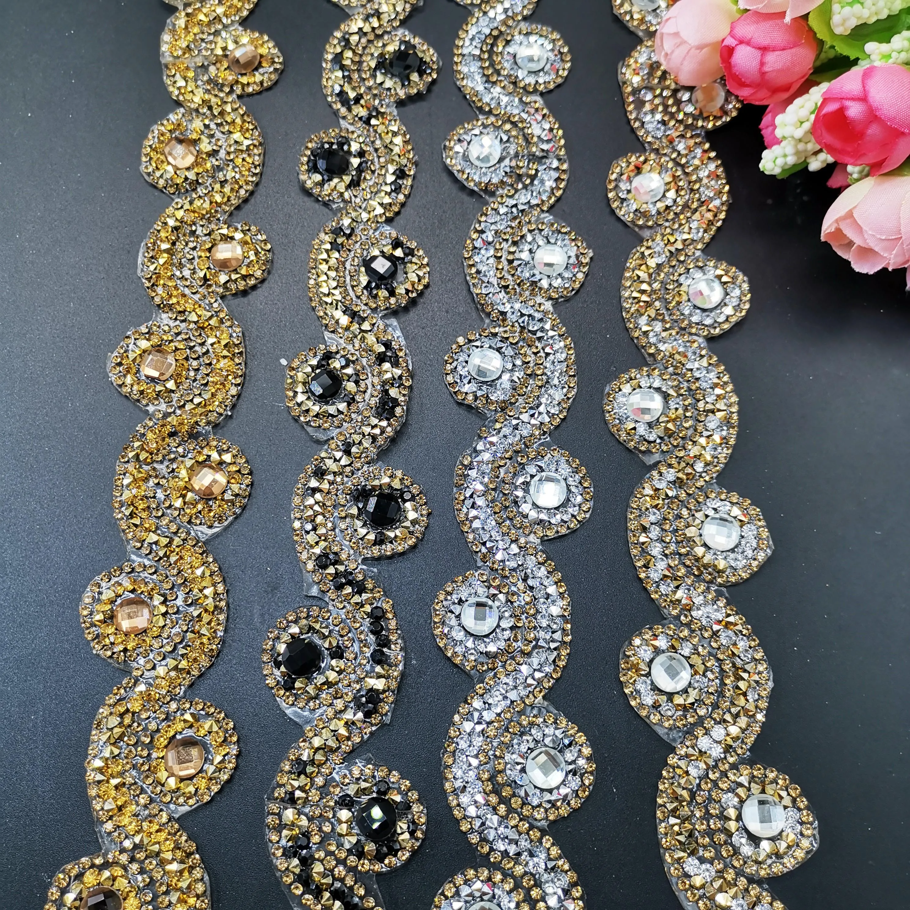 1 ярд африканская кружевная отделка ткань этническое кружевное лента круглые