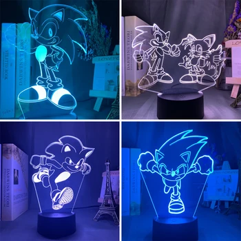 

Anime Sonic 3D LED Night Light 7 Color Changing Lamp Animation Peripheral Room Decoration Action Figure Toy For Christmas Gift