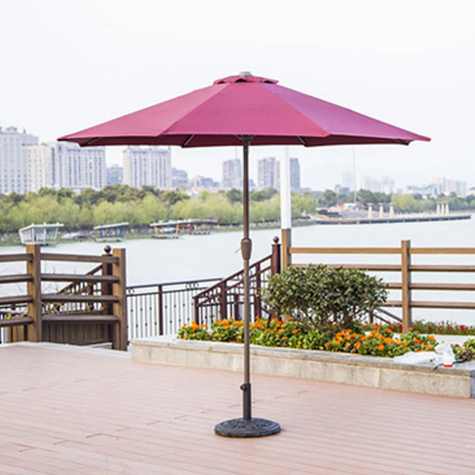 9ft Outdoor Adjustable Height Anti Uv Patio Umbrella 8 Rib Market Umbrella Fade Resistant Sunshade Beach Umbrella Garden Shade Aliexpress