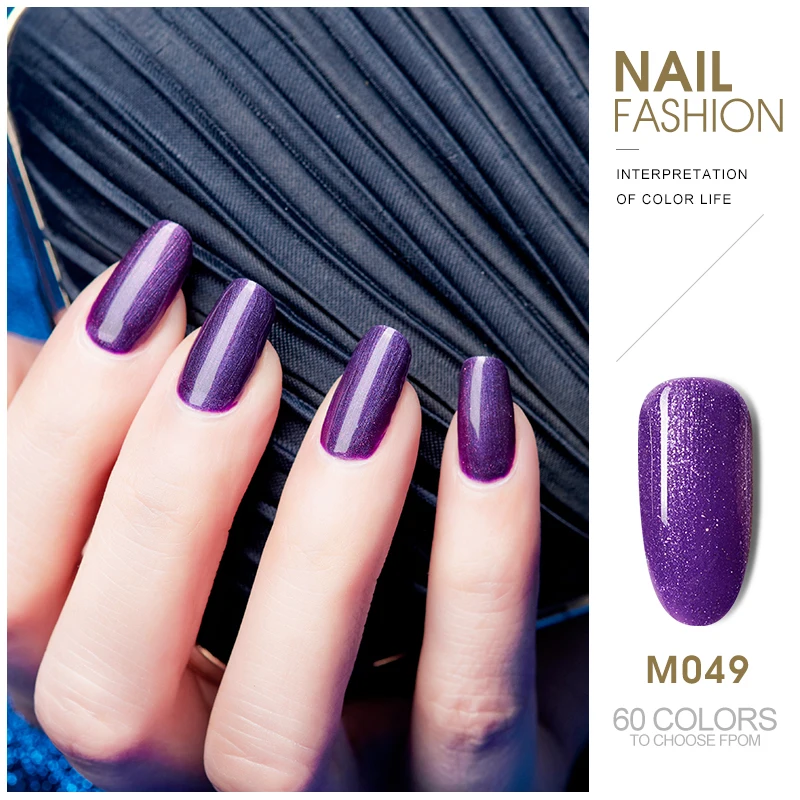 M049 ROHWXY 5 мл УФ Гель-лак блеск для ногтей Гибридный гвоздь полигель Vernis Полупостоянный УФ-гель блесток Лаки Гель-лак для ногтей - Цвет: M049