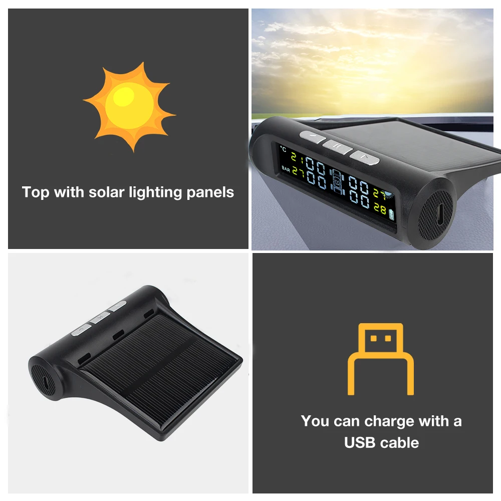 LCD ÷ ڵ ׼, ¾籤 TPMS Ÿ̾  ŰƮ, Ÿ̾ з ͸ ý, 4  ܺ 