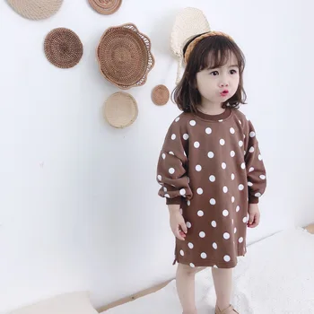 

0-6 Years Girl Dress Spring Cartoon Casual Dot Kid Children Girls Clothing Princess Dress Long-sleeve T-shirt Dress