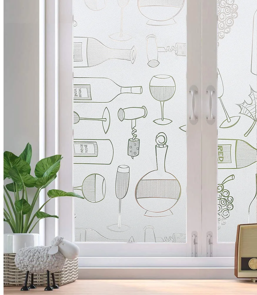 

LUCKYYJ Frosted Window Film No Glue, Frosting Privacy Glass Films for Windows & Doors, Self Static Decorative Window Stickers