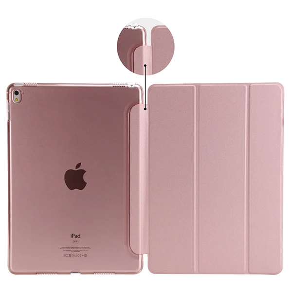 Для iPad 9,7 чехол ультра тонкий из искусственной кожи Стенд смарт-чехол для iPad 5 6 Air 1 2 5th 6th поколения со стилусом+ пленка - Цвет: Rose Gold