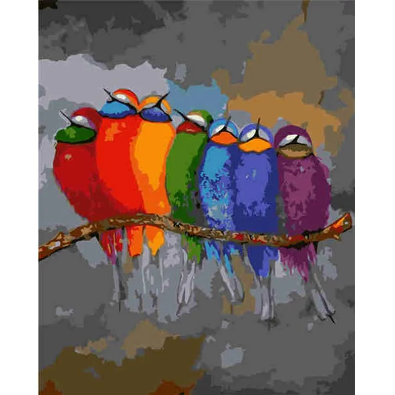 

DIY Singing Bird Digital Acrylic Hand Painted Canvas Oil Paintings Nordic Canvas Animal Wall Art Decoration Home 40x50cm