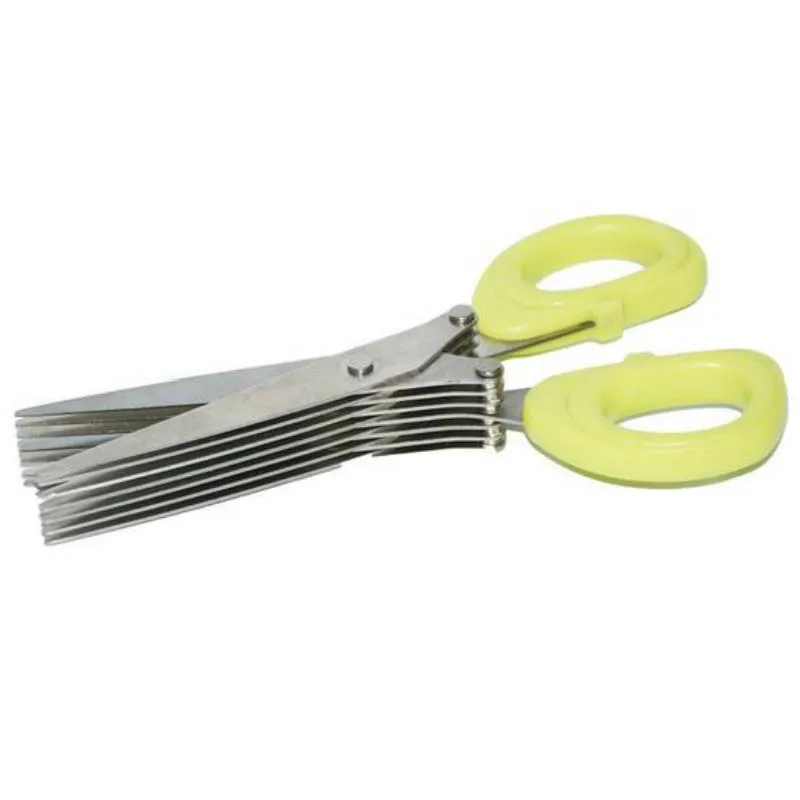 Stainless steel 5 layer kitchen scissors knives shredded cut herb Spices | Инструменты