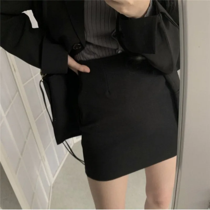 Корейский женский большой Блейзер черный длинный пиджак и куртки Femme Повседневная Chaqueta блейзер Feminino