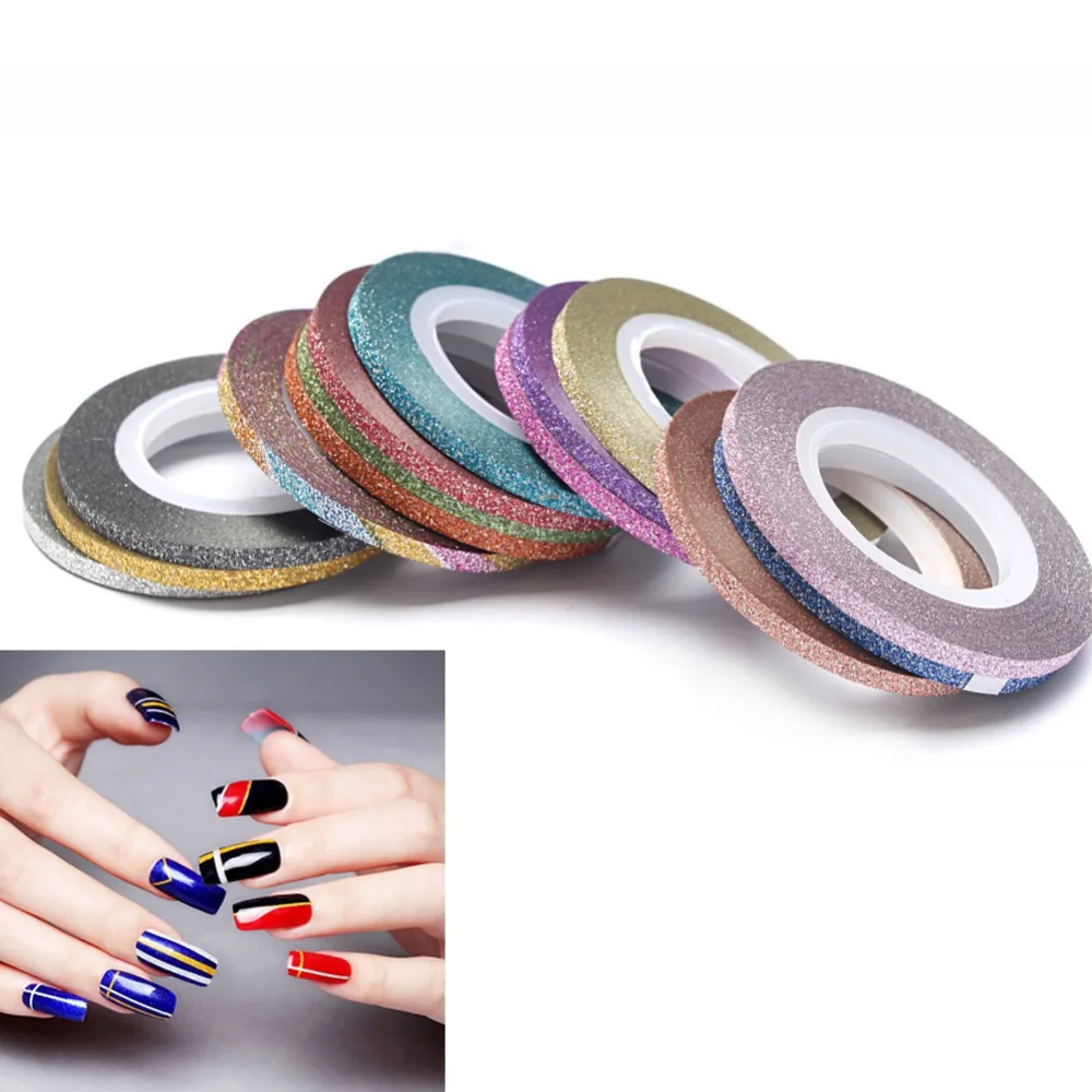 Nail Art Glitter Colorful Gold Silver Striping Tape Line Decor Tools