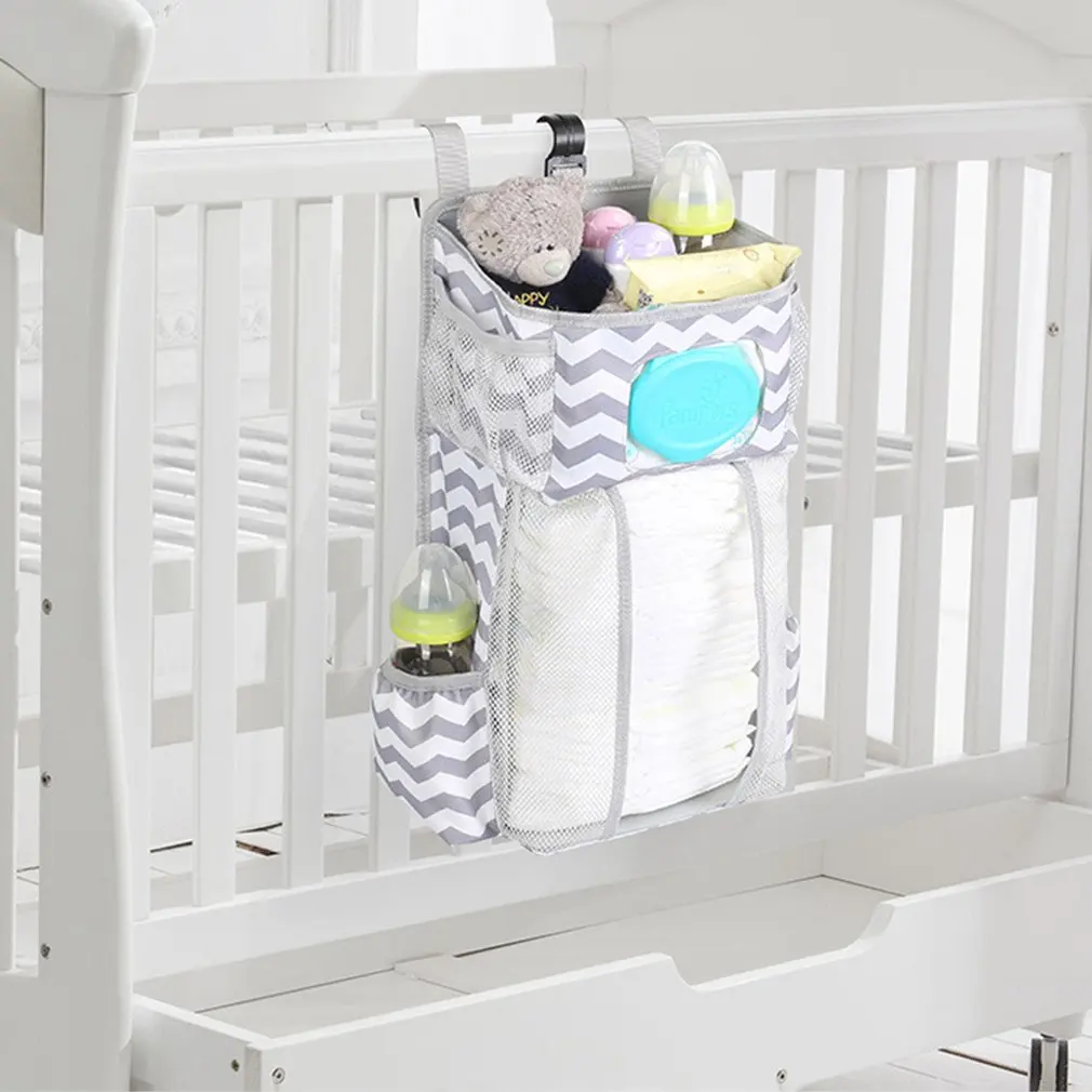 

Portable Baby Bed Hanging Bags Crib Organizer Storage for Baby Essential Diaper Storage Cradle Bag Crib Bedding Set Diaper Caddy
