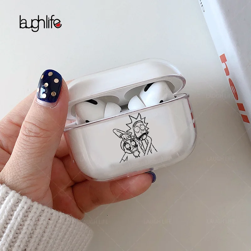 Чехол Airpods Pro с мультяшным принтом Рик и Морти, беспроводные Bluetooth наушники, милый чехол для Apple AirPods pro, силиконовый чехол для зарядки, чехол