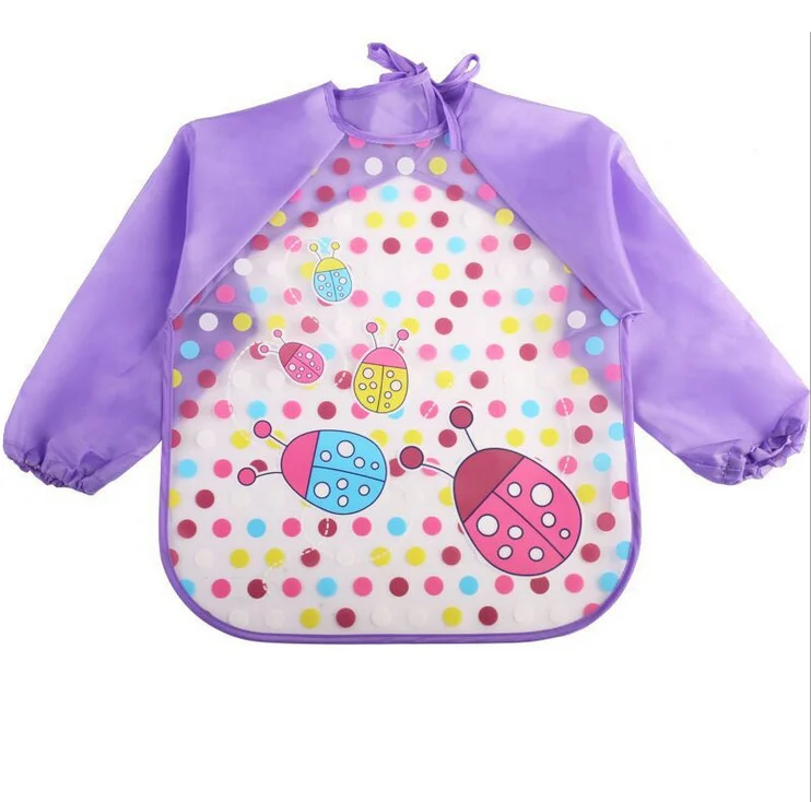 16 Детские нагрудники из водонепроницаемого материала EVA с длинными рукавами; детские нагрудники; фартук с длинными рукавами для кормления; нагрудники для детей; одежда для малышей - Цвет: 16