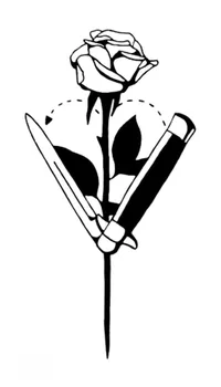 

Tattoo Sticker Body Art Black White Drawing Little Element flower rose knife Water Transfer Temporary Fake tatto flash tatoo