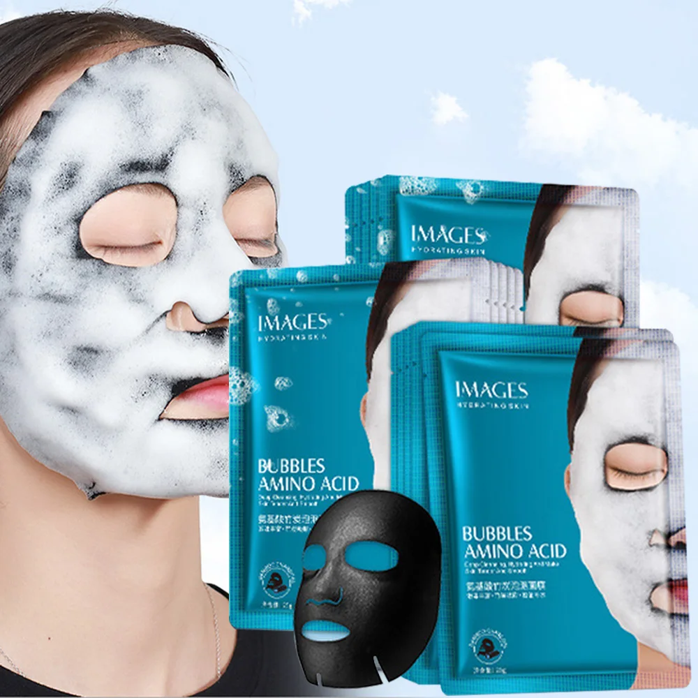 Bubble Bamboo маска 1 шт. Очищающая аминокислоты увлажняющая кислородная пена черная