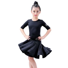 Платья для Бальных и латинских танцев для девочек,, ча-Румба, Самба, джив, длинные рукава, детское подростковое платье для латины