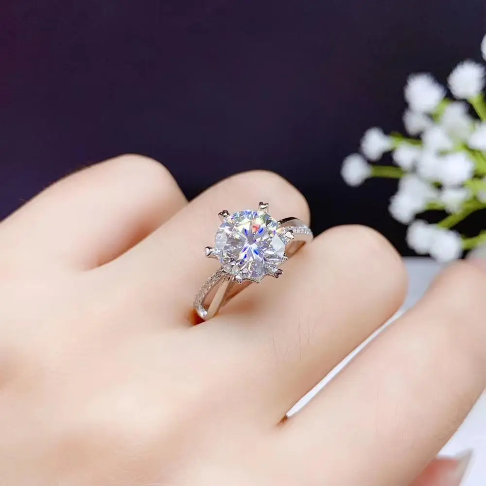 

exquisite sparkling moisanite ring for women ring 925 sterling silver birthday gift shiny better than diamond engagement ring