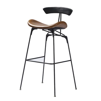 

Iron Bar Chair Nordic High Chair Bar Stool Modern Simple Back American Light Luxury Industrial Style Bar Chair