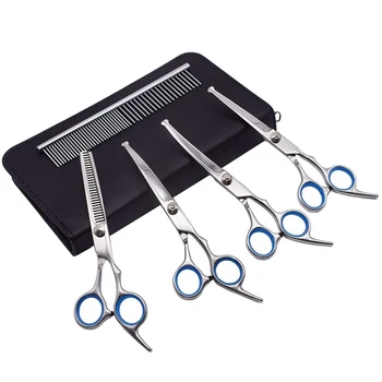 

Dog Grooming Scissors with Safety Round Tips Pet Grooming Trimmer Kit Straight Scissors with Comb for Dogs and Cats