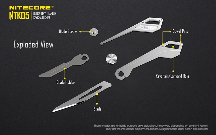 NITECORE NTK05 UltraTiny титановый брелок нож Мини Многофункциональный складной охотничий кемпинг Рыбалка Открытый