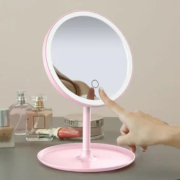 

Portable Makeup Mirror Free Rotating Angle Adjustable Chargable Cosmetic Mirror with LED Lights TP899