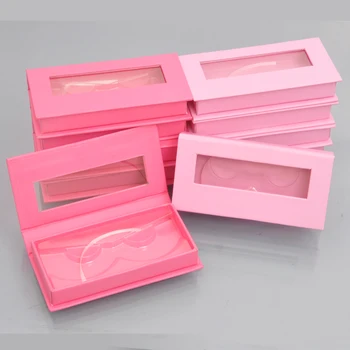 

Wholesale Eyelash Packaging Box Lash Boxes Package Custom Rectangle Storage Case Pink 3d Mink makeup Vendors