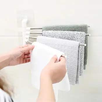 

Multifunctional Stainless Steel Metal Wall Hanging Holder Towel Shelf Organizer Clean Life Strong Pressure Resistance