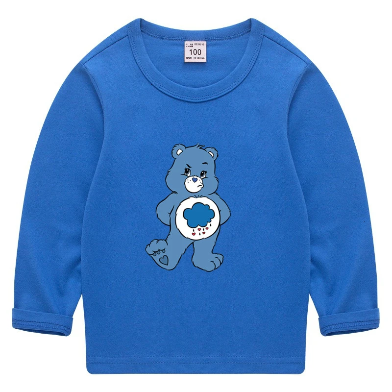 Care Bears/летние топы с круглым вырезом для мальчиков и девочек, смешная цветная футболка с длинными рукавами Детская футболка с рисунком для малышей - Цвет: as picture