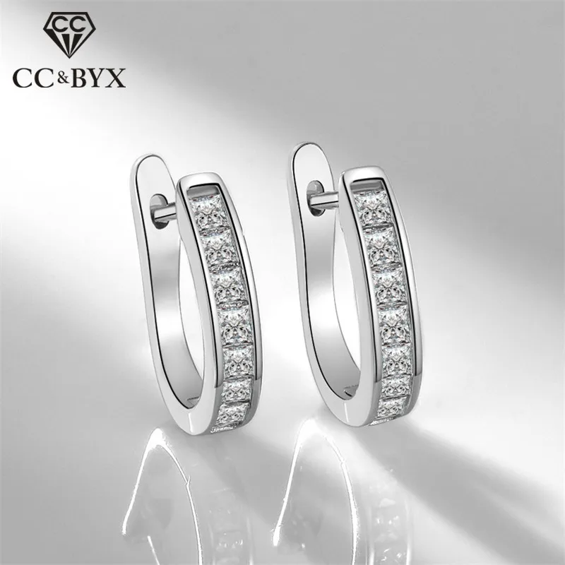 Женские серьги-Клипсы из серебра 925 пробы с фианитом | Украшения и аксессуары
