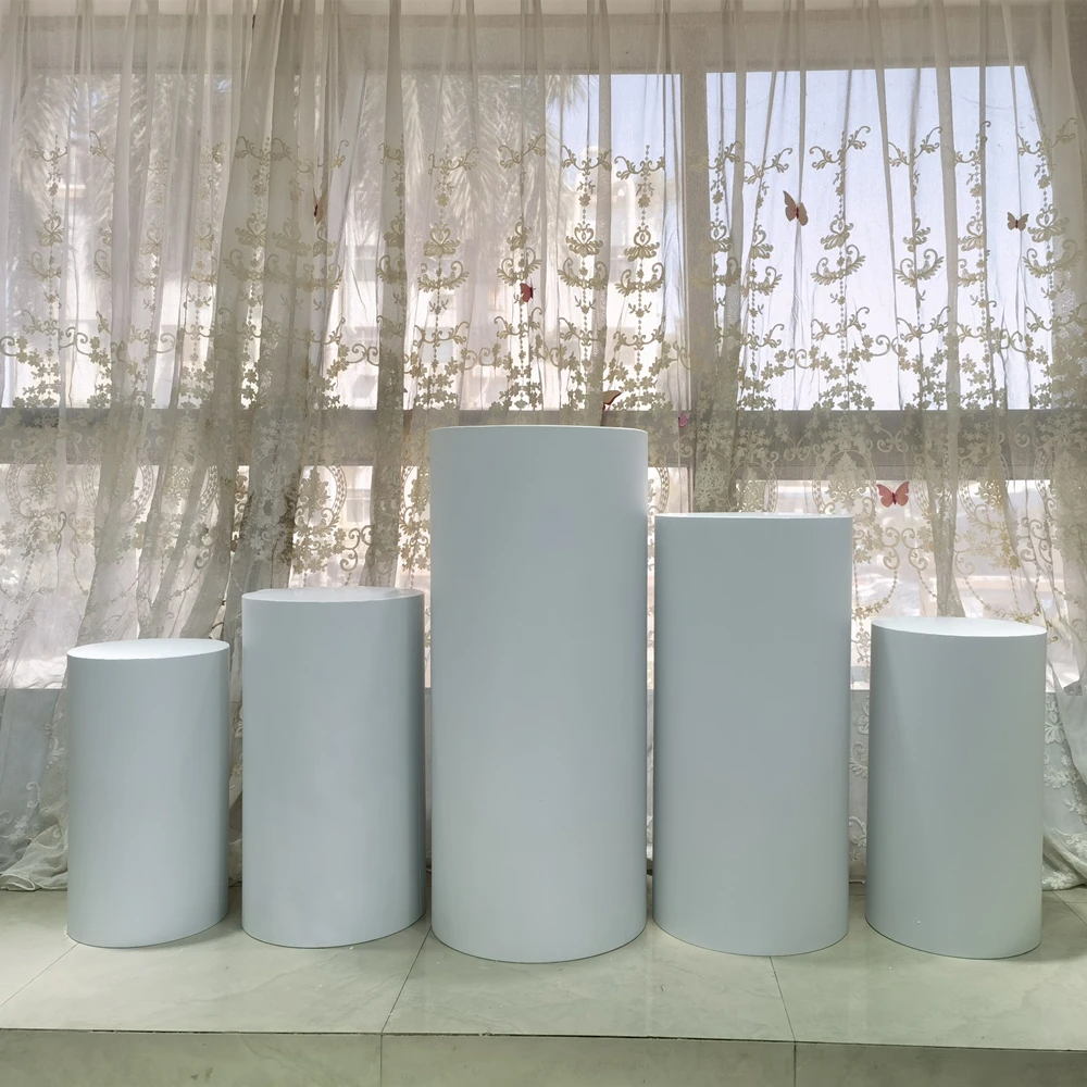 5/3 Pcs Cylinder Cake Pedestal Display Plinths Pillars for Birthday