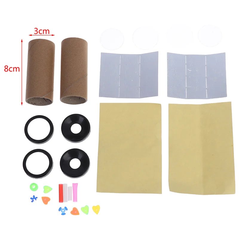2Set DIY Colored Rotating Kaleidoscope Kits Craft Kid Brain Hands-Eyes Training Science Experiment Educational Children's Toys