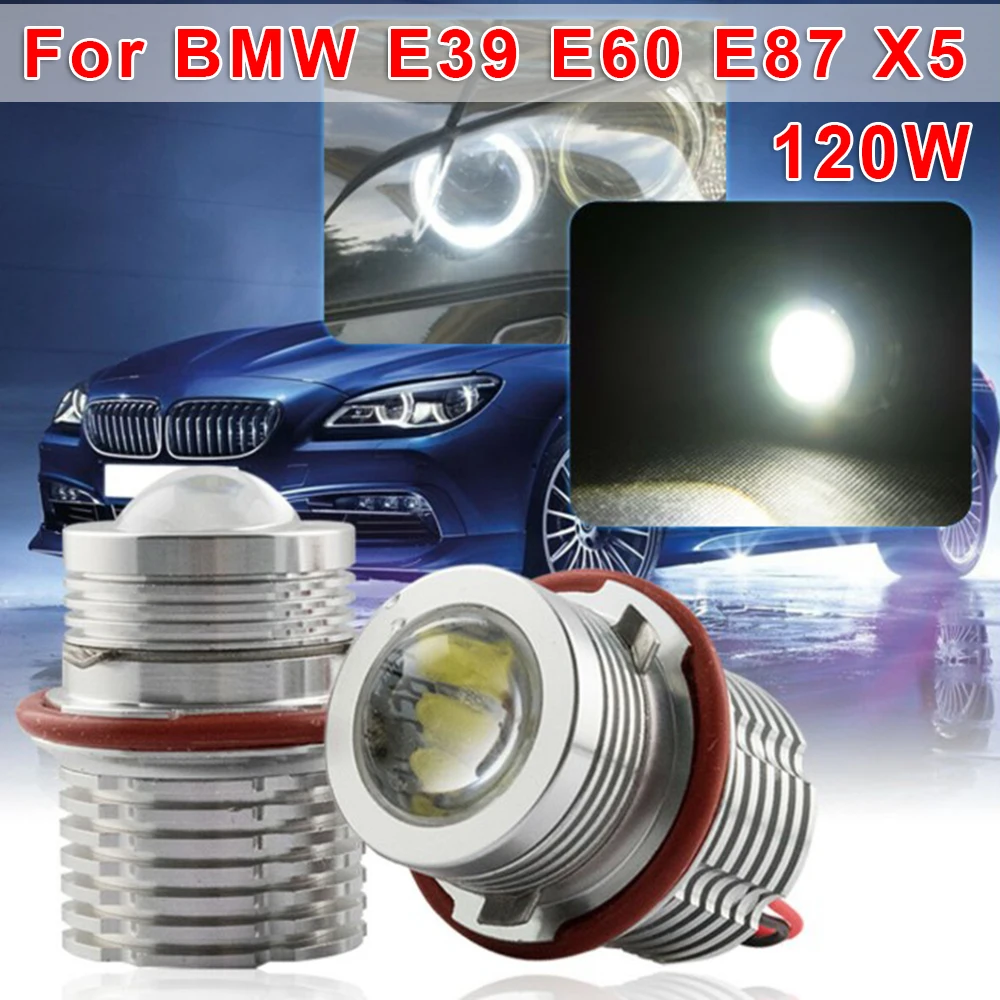 

2pcs DC12V 120W Car Error-Free XP-E LED Angel Eyes Ring LED Light 2000LM For BMW E39 E60 E61 E63/E64 E65/E66 E87 E83 E53