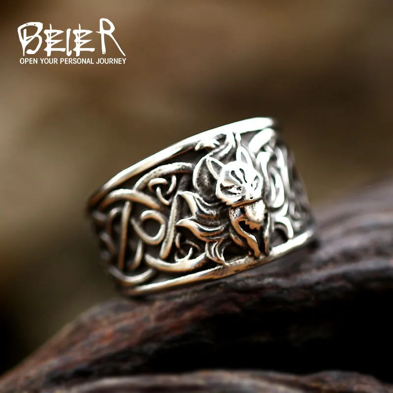 Mitologia Norse Odin Raven Rings Mens Viking Wolf Set Di Gioielli Con Amuleto Totem Di Difesa Animale