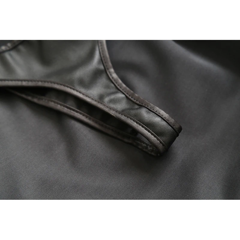 Горячая сексуальная женская юбка из искусственной кожи с ремнем Эротическая