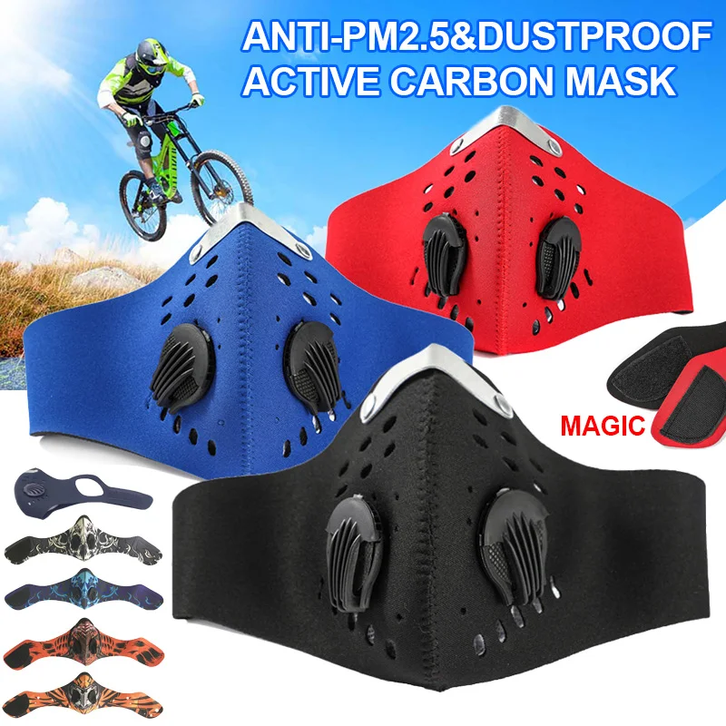 

PM2.5 Face Mask Half Anti Dust Pollution Breathing Activated Carbon Dustproof Mask Filter Sport Cycling Bicycle Bike