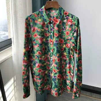 

Women Shirt Small Lapel Long Sleeve Shirt